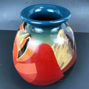 Art Pottery Vase, Peru, 6", signed Pancho
